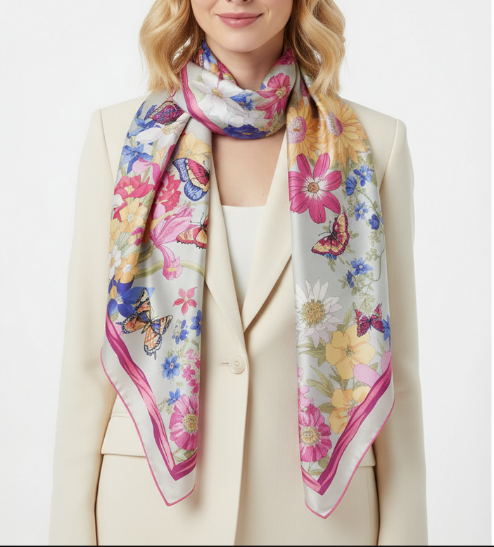 Tuch Seide - Blooming Grace