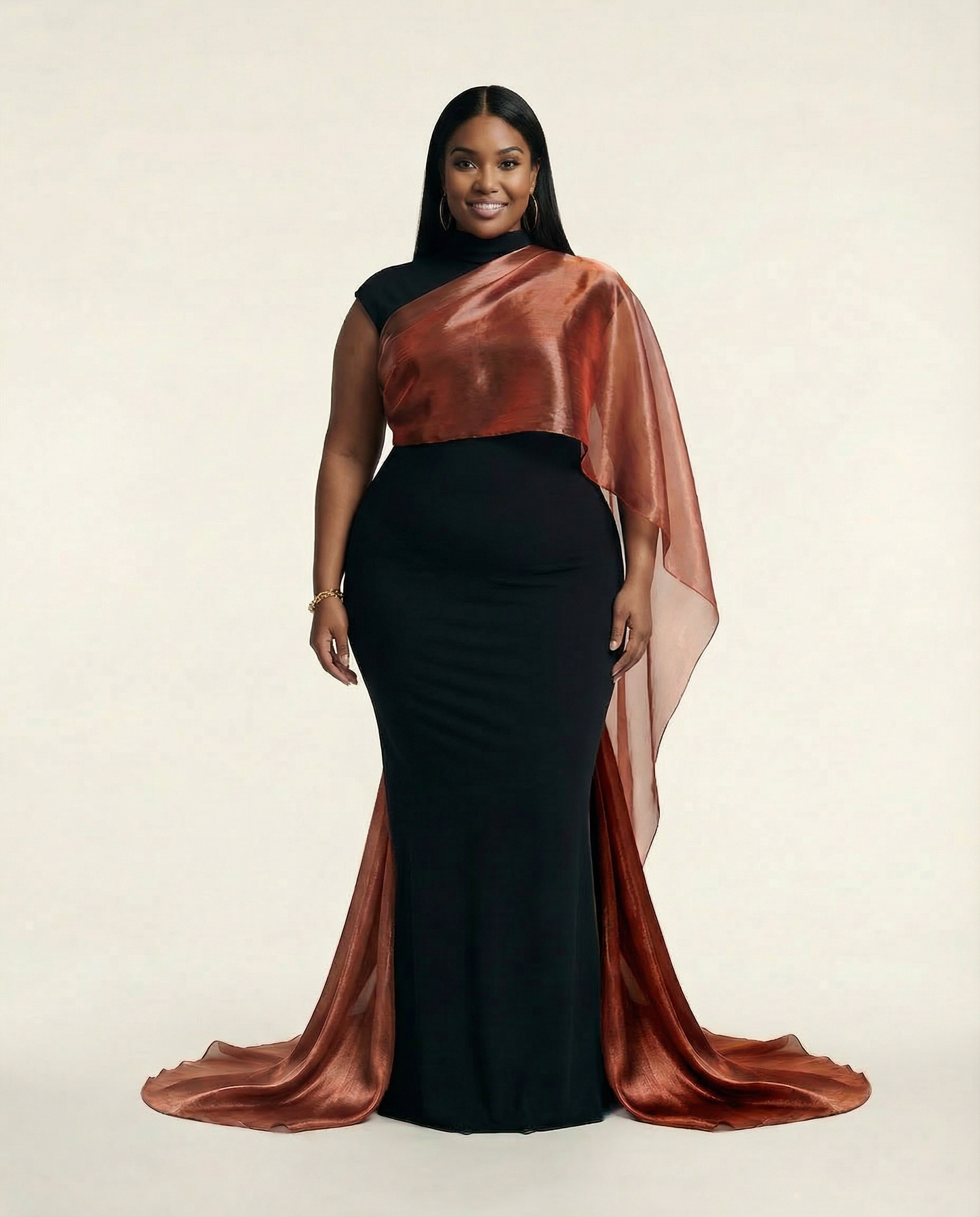 One-Shoulder Gown – Copper