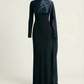 Draped Gown – Dark blue