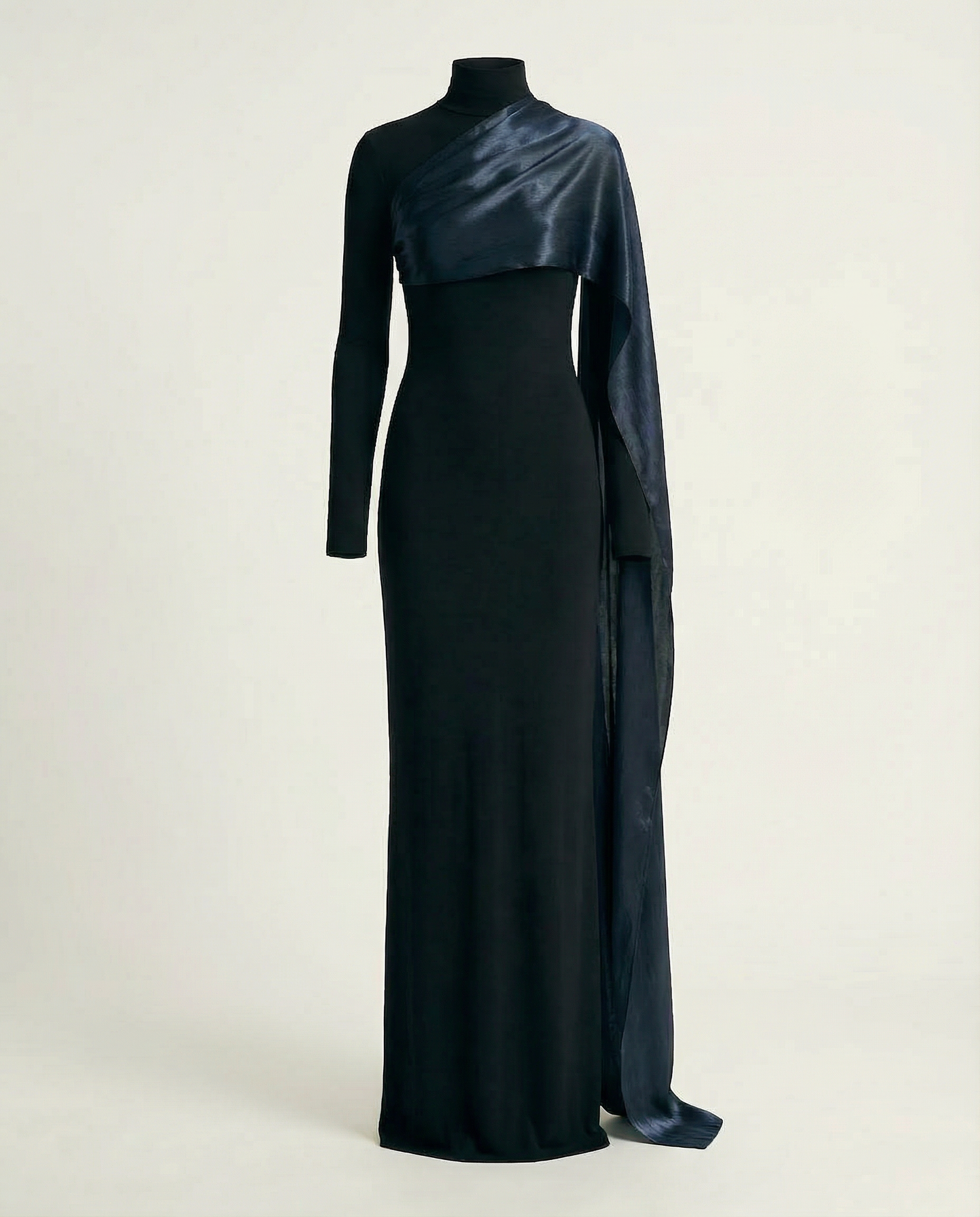 Draped Gown – Dark blue