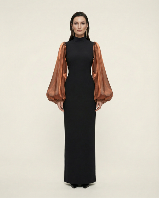 Volume Sleeve Gown – Copper