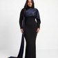 Draped Gown – Dark blue