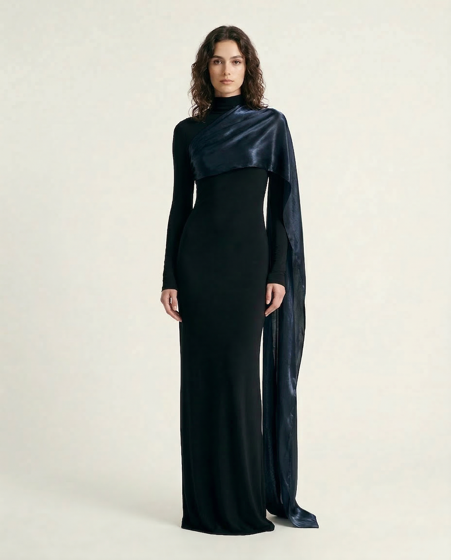 Draped Gown – Dark blue
