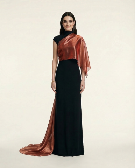 One-Shoulder Gown – Copper