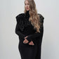 Schwarzes Pailletten-Cape-Kleid