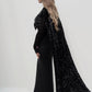 Schwarzes Pailletten-Cape-Kleid