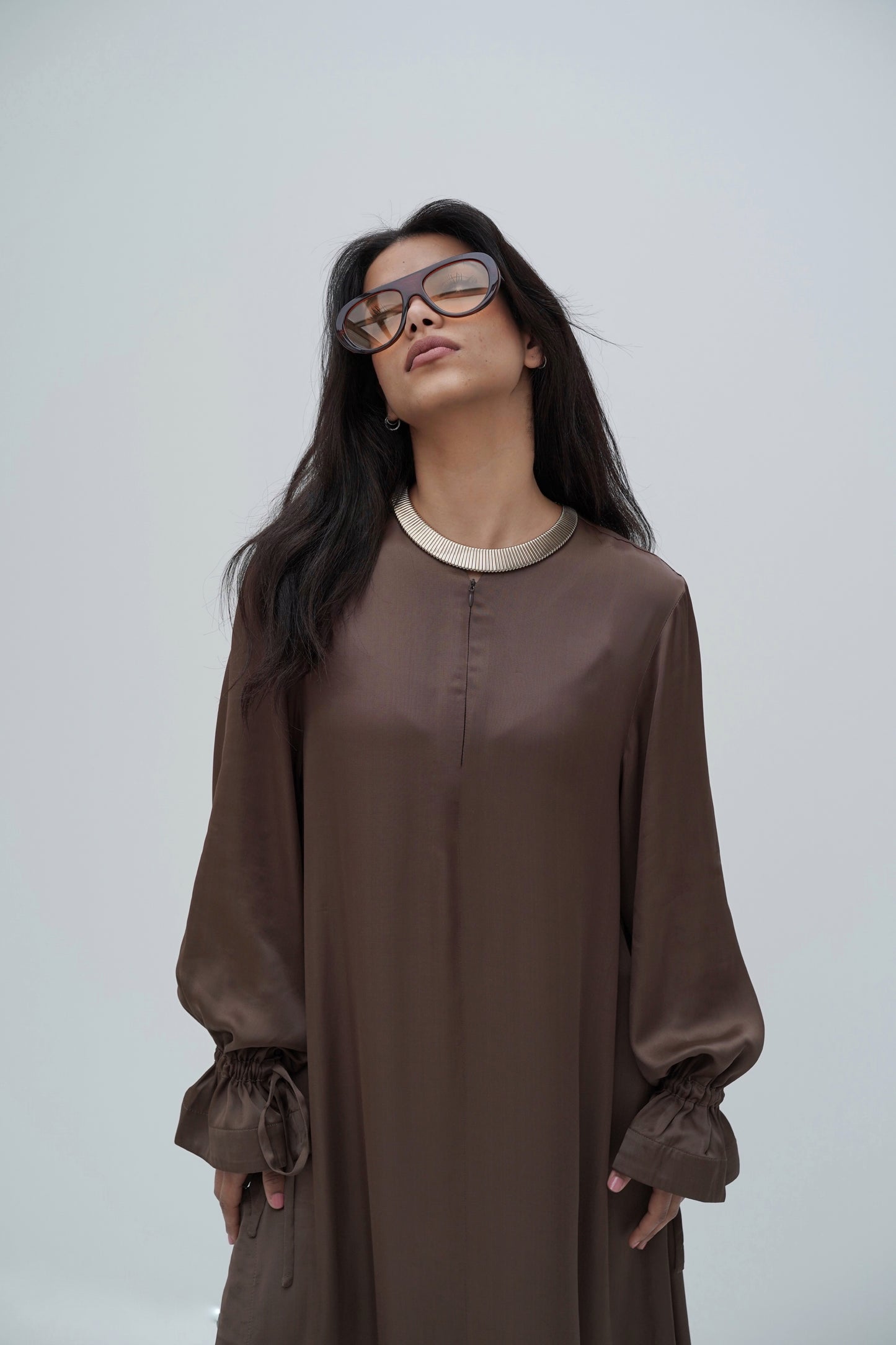 Mocha - Longline Blouse